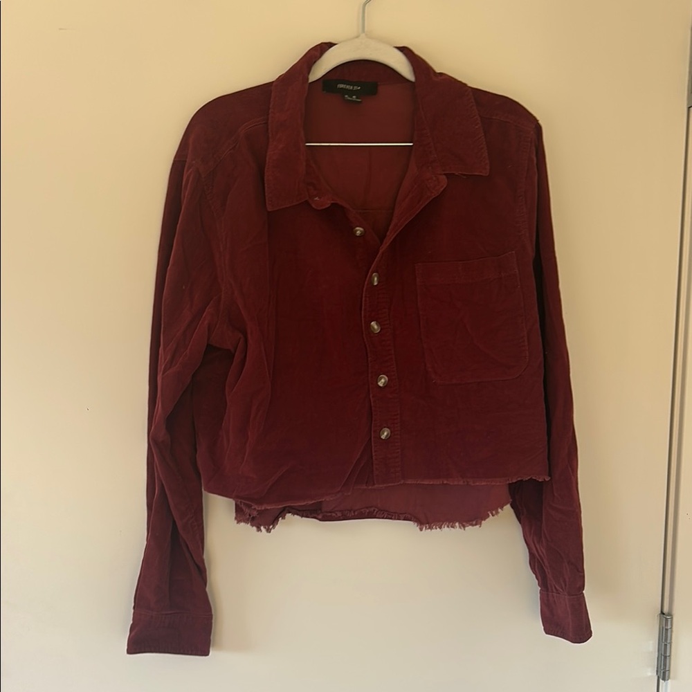 Forever 21 Burgundy Button Down Shirt